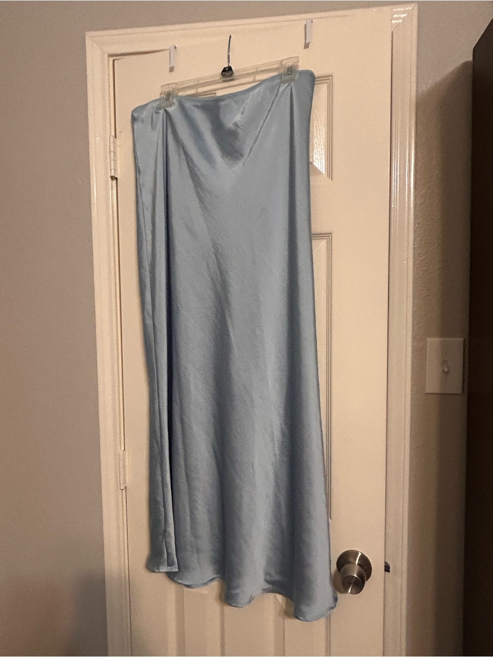 a new day Light Blue Satin Maxi Skirt